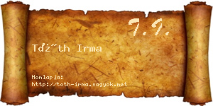 Tóth Irma névjegykártya
